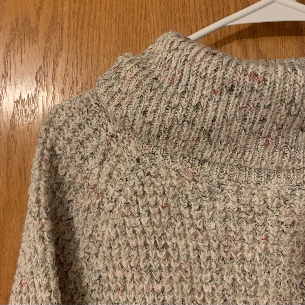 Free People Size Medium M Beige Sweater Wool Knit Marled Long Sleeve Turtleneck - Picture 2 of 6